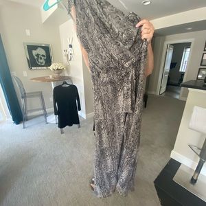 BCBGMaxazria snake print silk halter maxi.